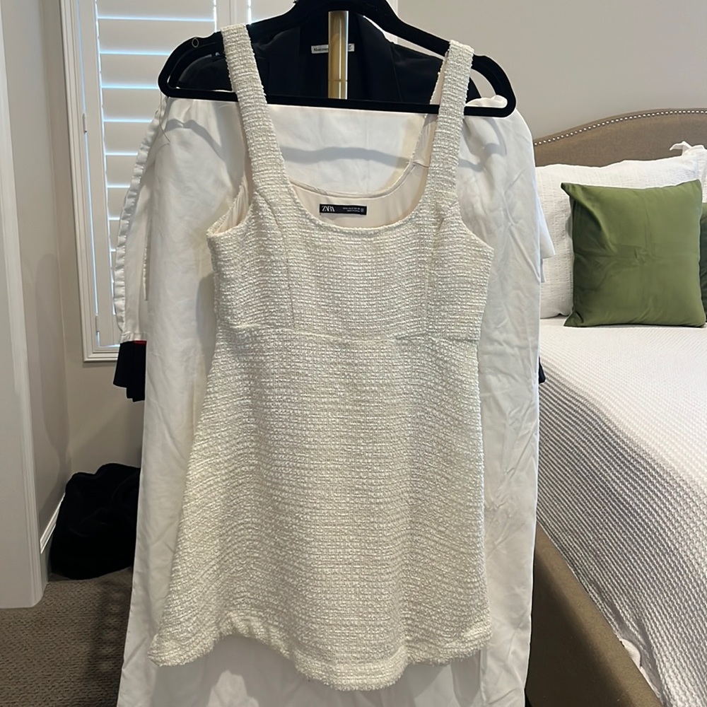 White tweed dress